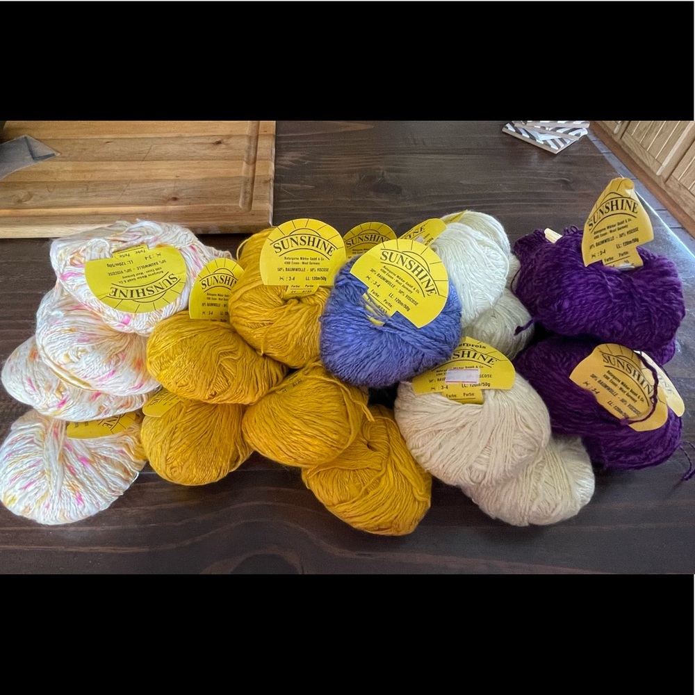 Sunshine Yarn Lot - 31 balls cotton/viscose